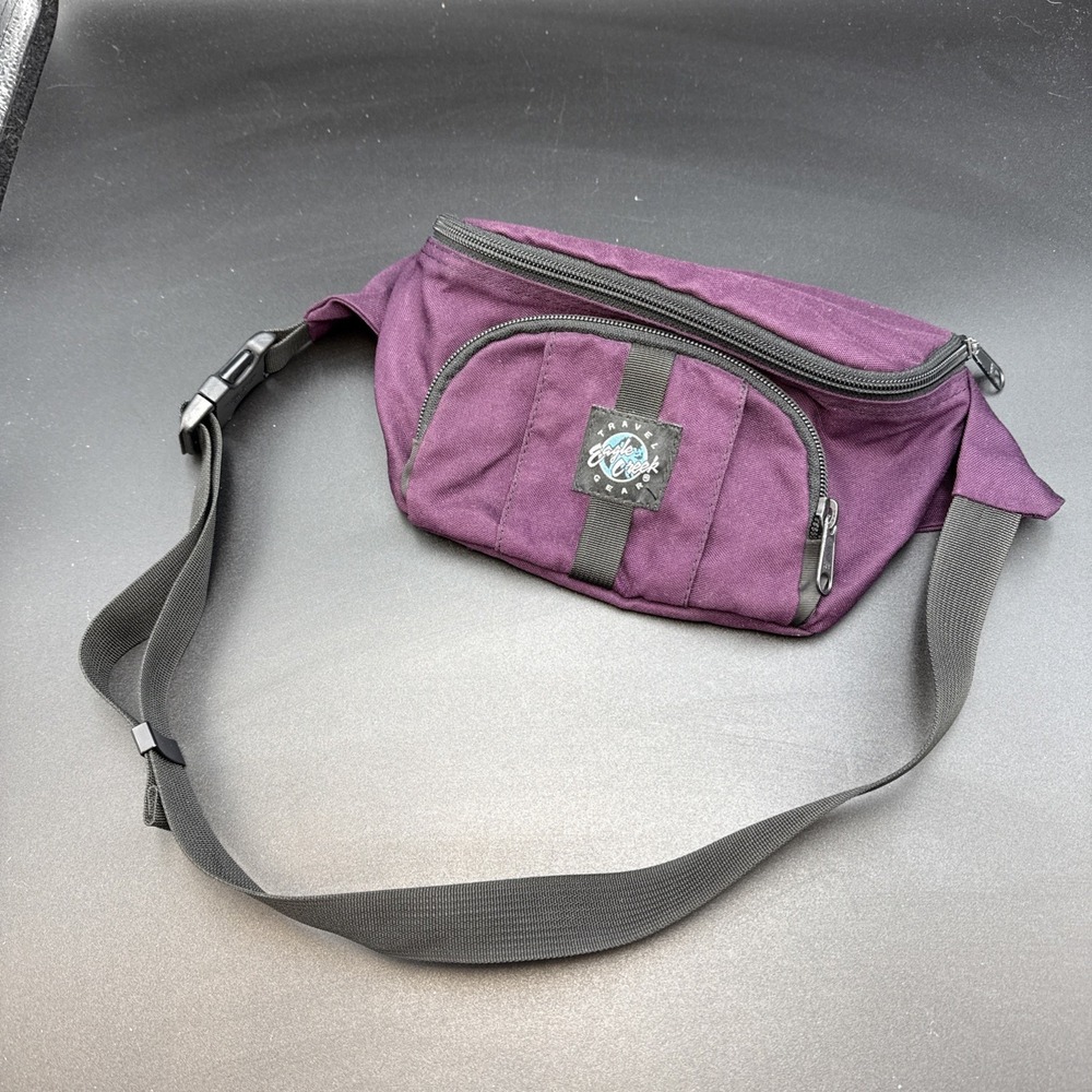Vintage Eagle Creek Travel Gear Fanny Pack Adjustable Waist 3 Pockets Purple